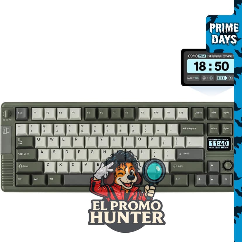 EPOMAKER Teclado mecánico inalámbrico RT85 con joystick y pantalla.