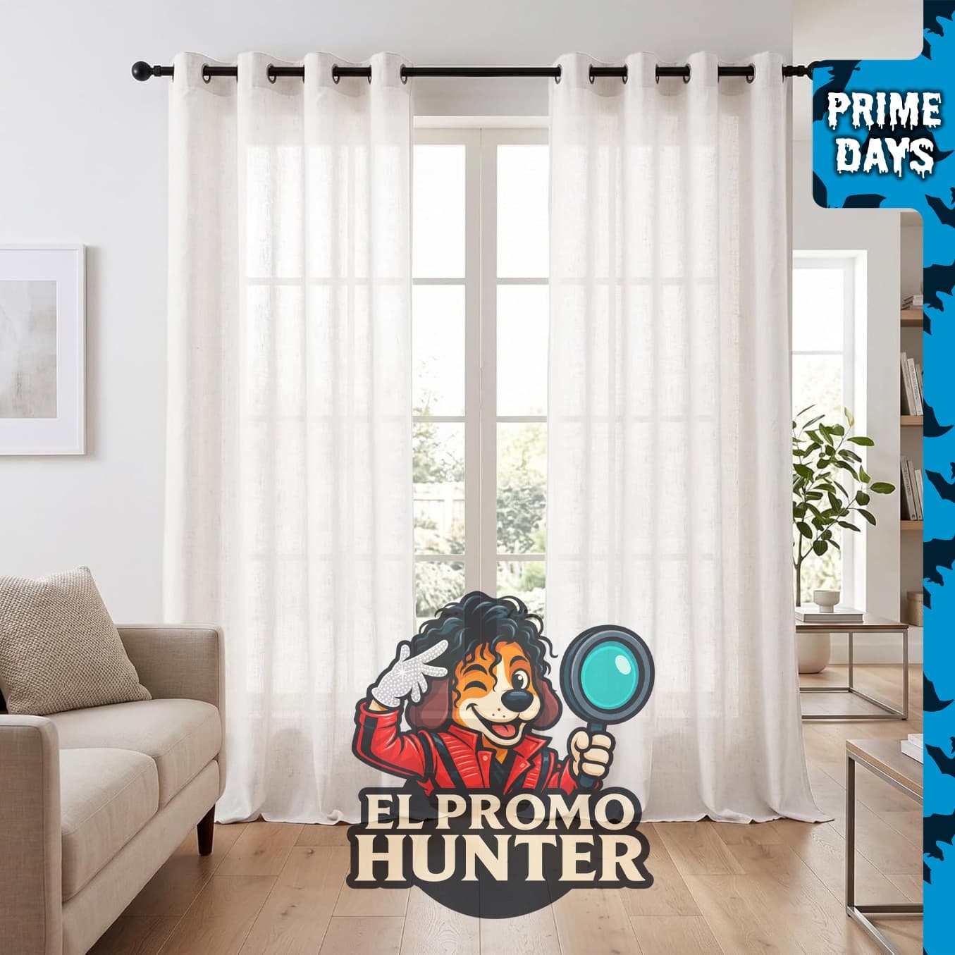 Juego de 2 cortinas transparentes mezcladas de lino para tratamientos de ventana.
