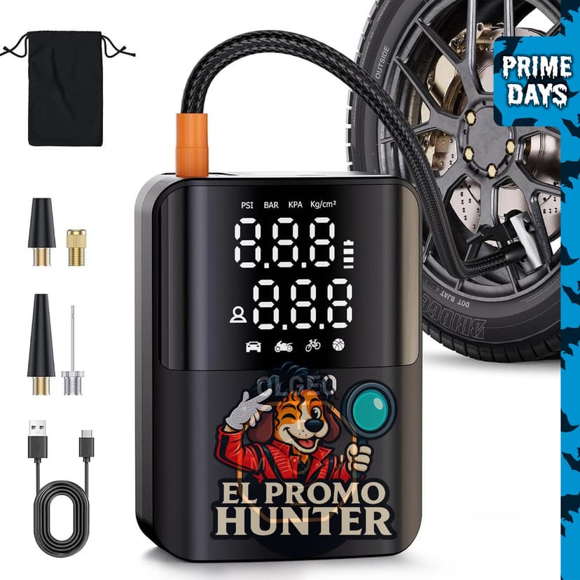 Bomba de neumáticos inalámbrica portátil Olgeo, 160 PSI, con indicador digital.