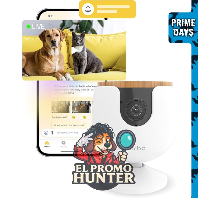 Furbo Mini cámara para mascotas, permite monitorear a los perros.