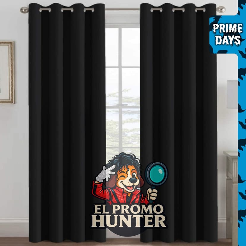 H.VERSAILTEX cortinas 100 % blackout, 52" x 96" (132 x 244 cm), color negro azabache.