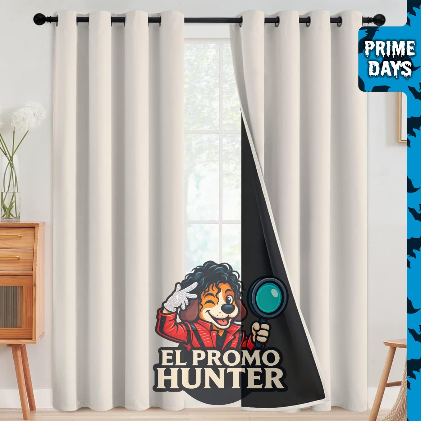 Cortinas SimpleHome 100% opacas color crema para tratamientos de ventana.