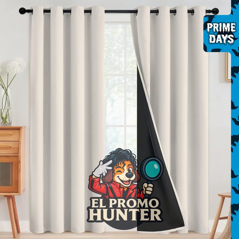 Cortinas SimpleHome 100% opacas color crema para tratamientos de ventana.