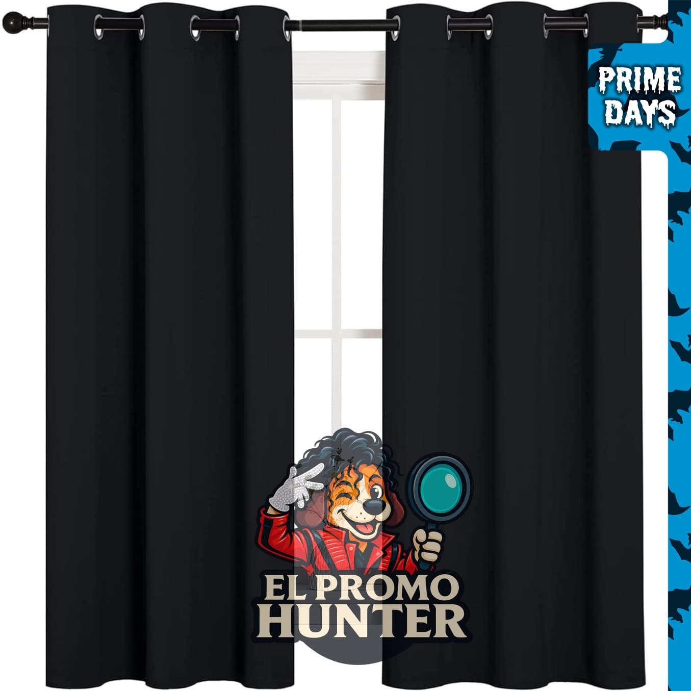NICETOWN Cortinas opacas con aislamiento térmico, 2 paneles, 42" (107 cm) de ancho x 63" (160 cm) de largo, color negro.