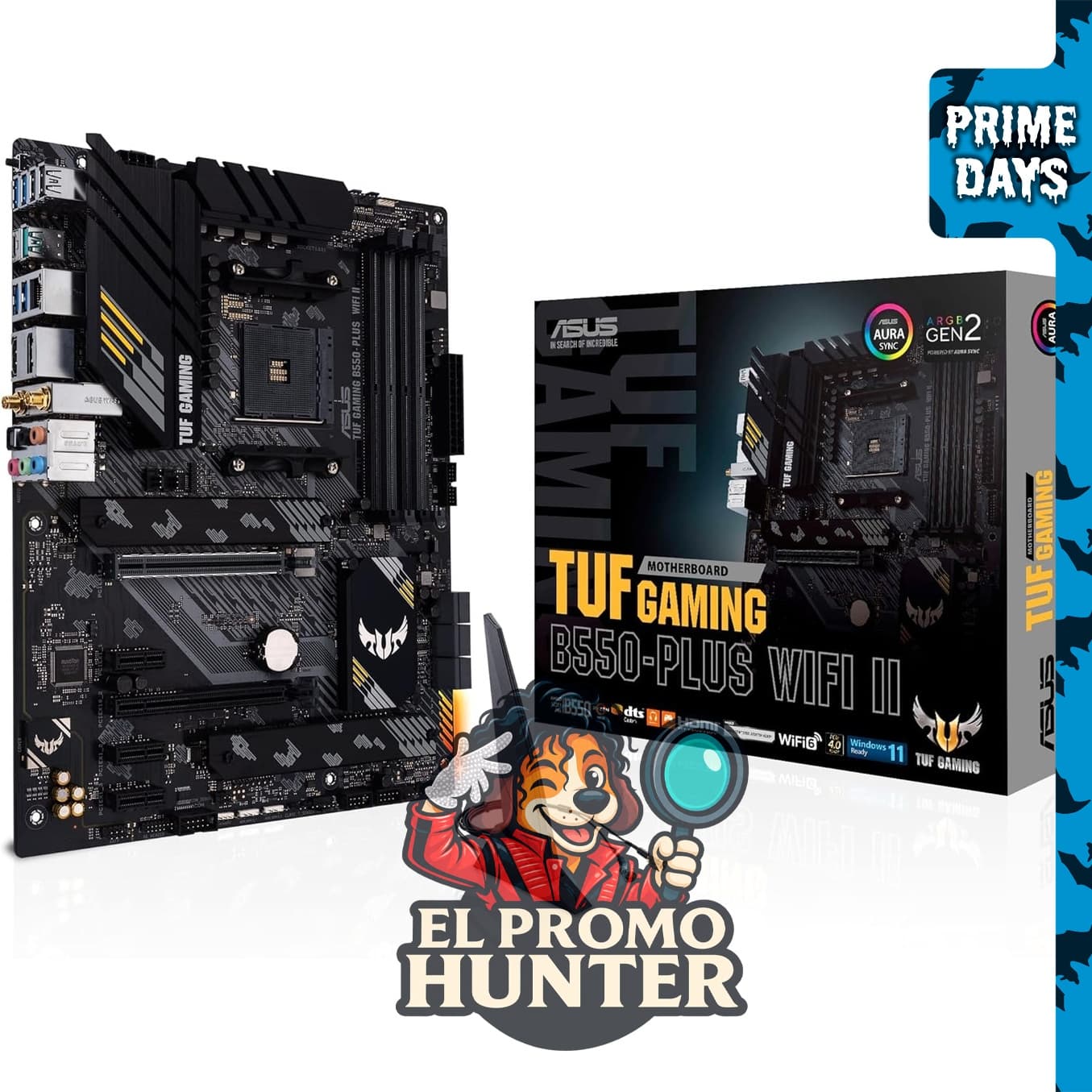 ASUS TUF Gaming B550-PLUS WiFi II, placa base ATX DDR4 para procesadores AMD AM4, compatible con Ryzen™ 3ª generación.