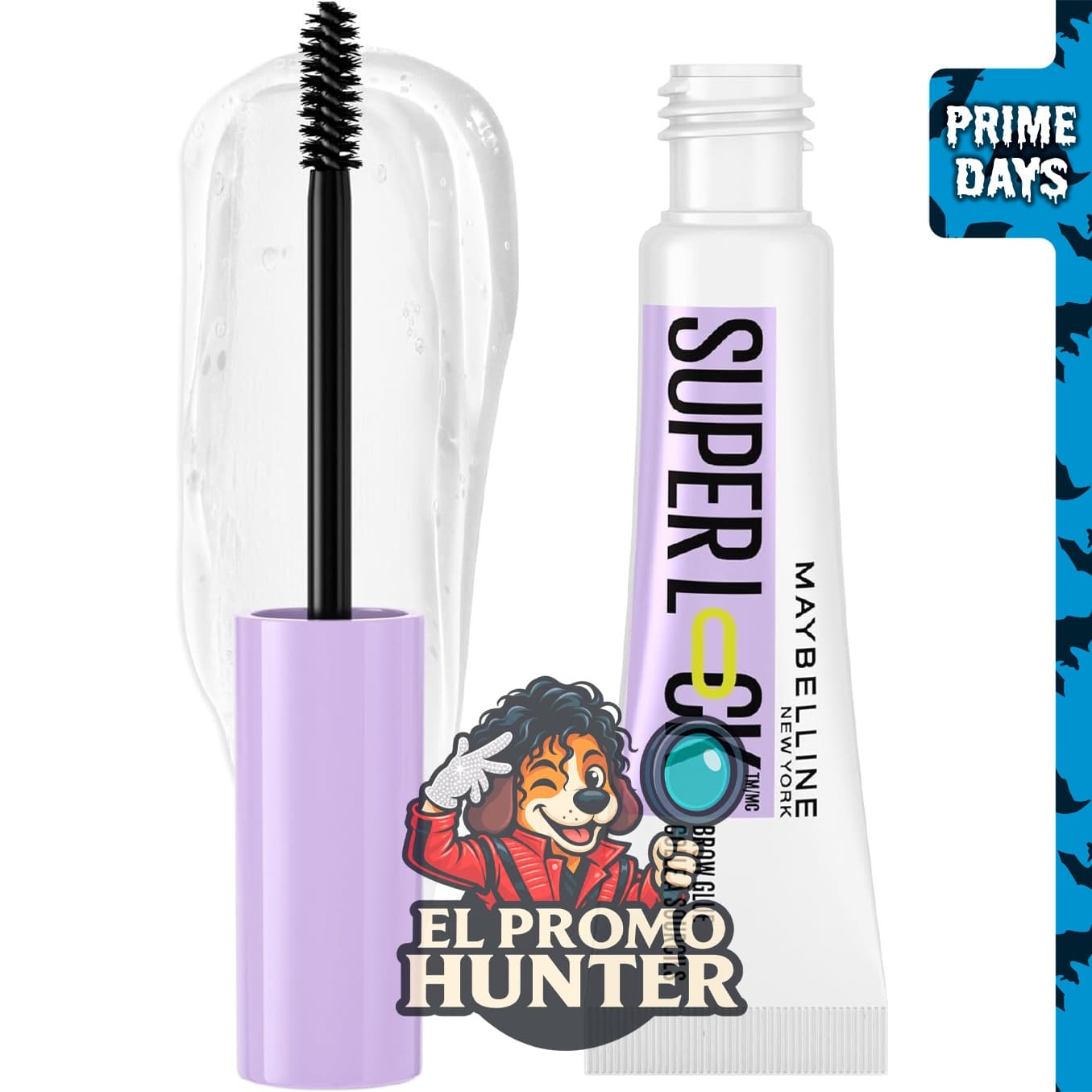 Gel para cejas Maybelline Super Lock, pegamento ligero y transparente para fijación de hasta 24 horas.