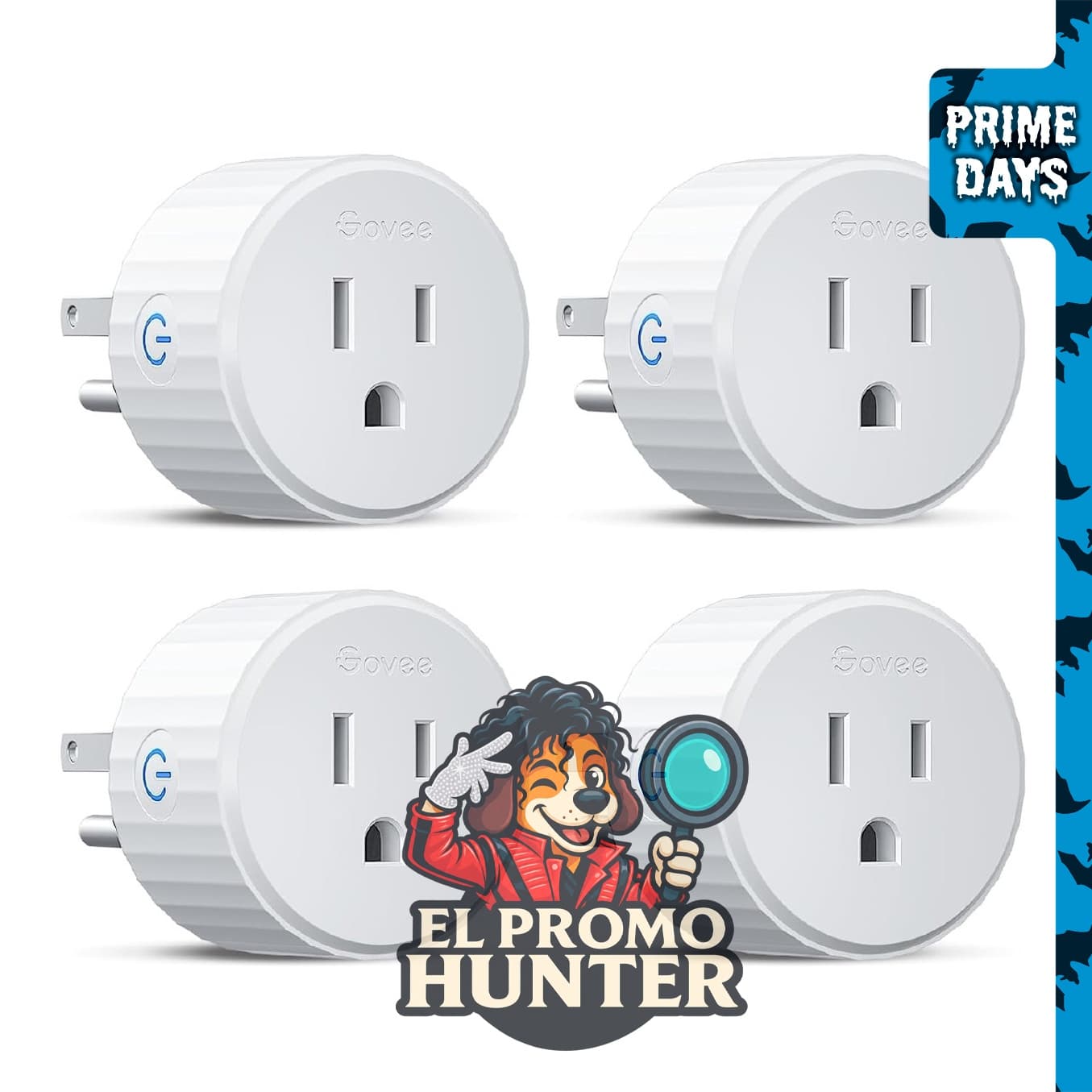 Govee Enchufe Inteligente, toma WiFi compatible con Alexa y Google Assistant, incluye temporizador y controlador de grupo.