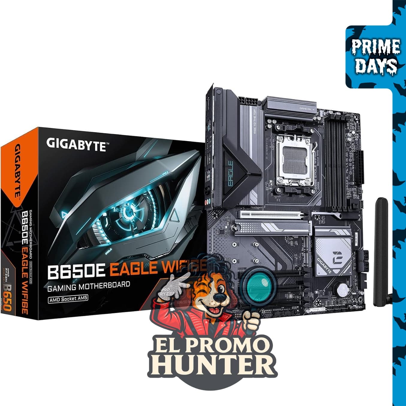 GIGABYTE B650E Eagle WIFI6E AMD AM5 ATX, placa base compatible con Ryzen 9000/8000/7000, DDR5, 3X M.2.