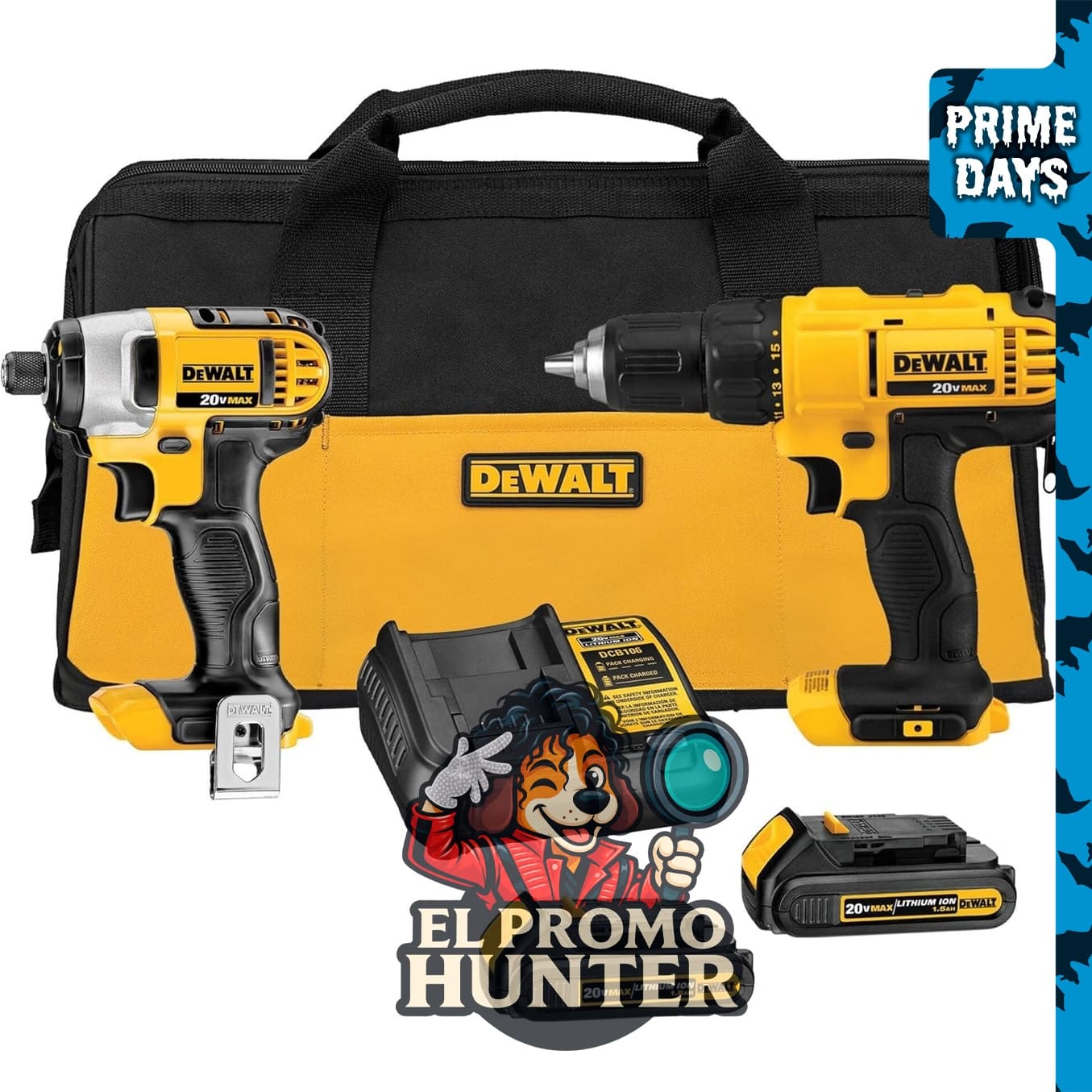 DEWALT Kit de combo de perforación inalámbrico de 20V MAX, 2-Herramienta (DCK240C2)