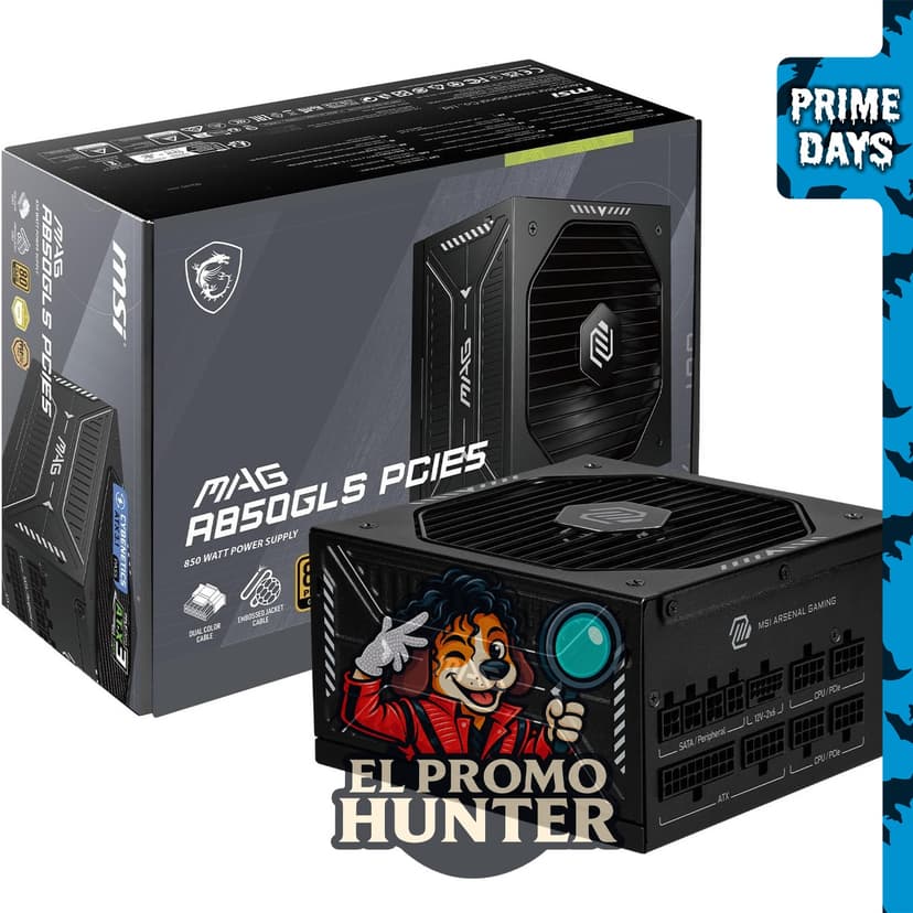MSI MAG A850GLS PCIE5, fuente de alimentación modular de 850 W, 80+ Gold, ATX 3.1 y PCIe 5.1.