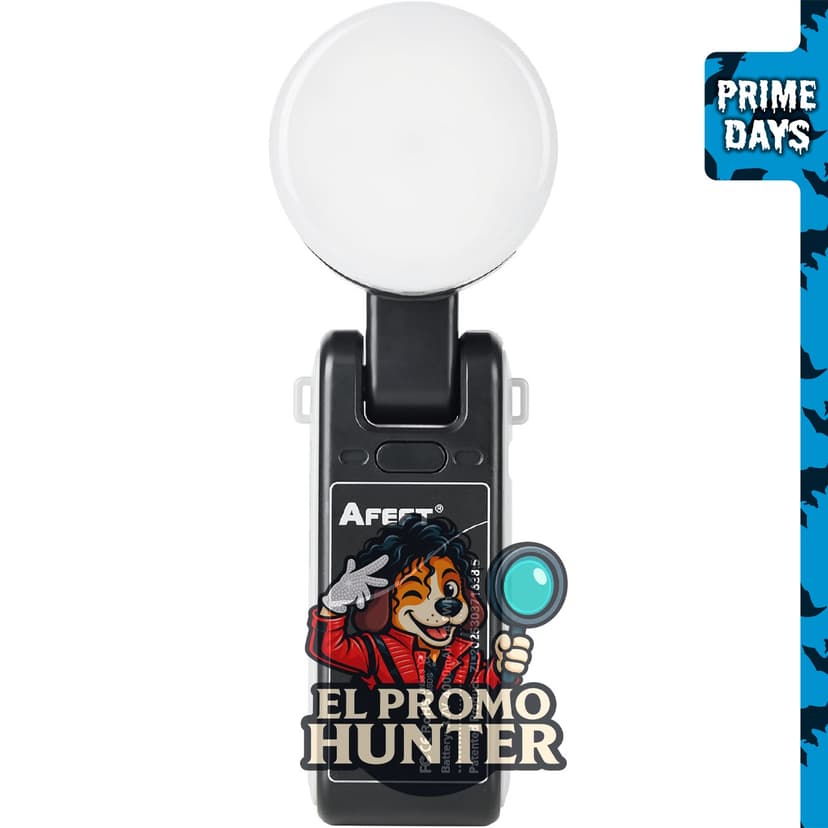 Luz de video LED portátil AFEFT de 12 W, bicolor 2500K-5600K, cabezal giratorio 180° y trípode.