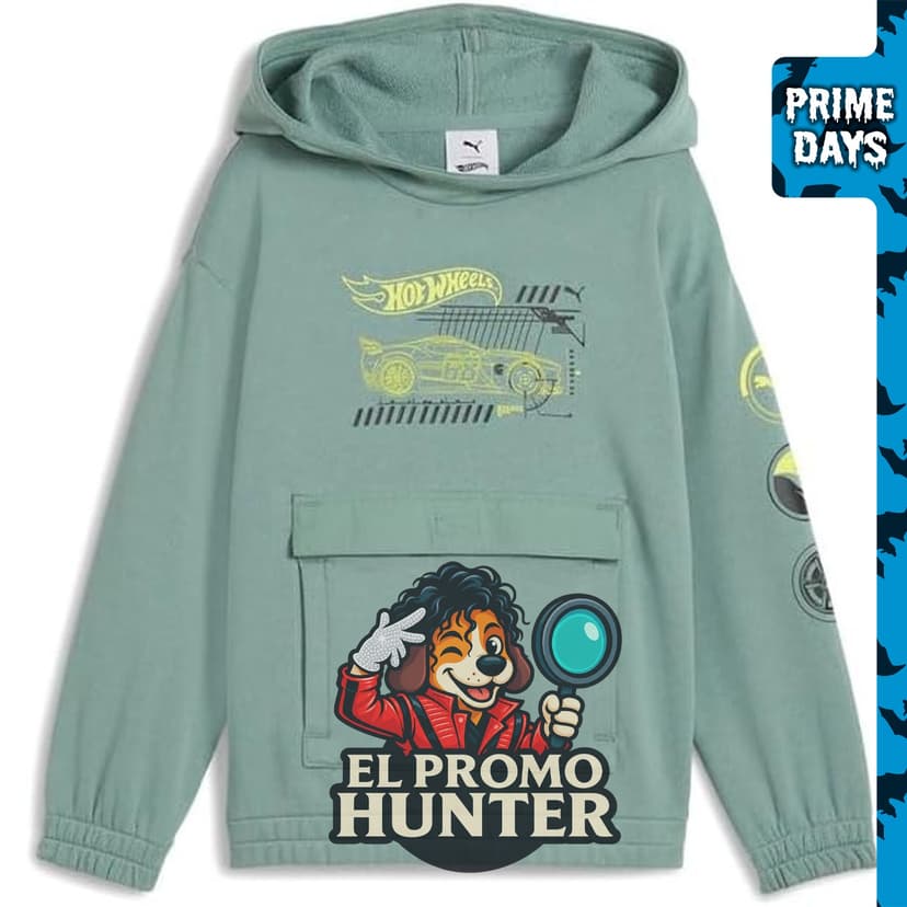 PUMA Sudadera con capucha para niños, de forro polar, con bolsillo frontal grande.