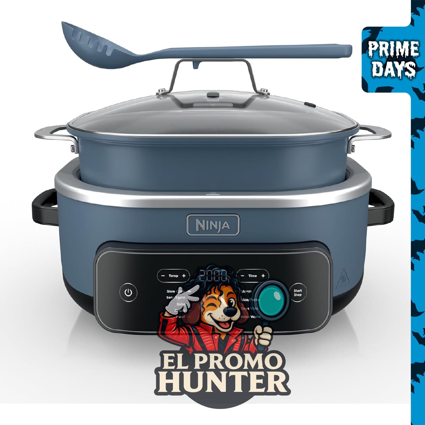 Ninja® PossibleCooker™ PRO Plus 9 en 1, 32.4 L, color macarrón azul.