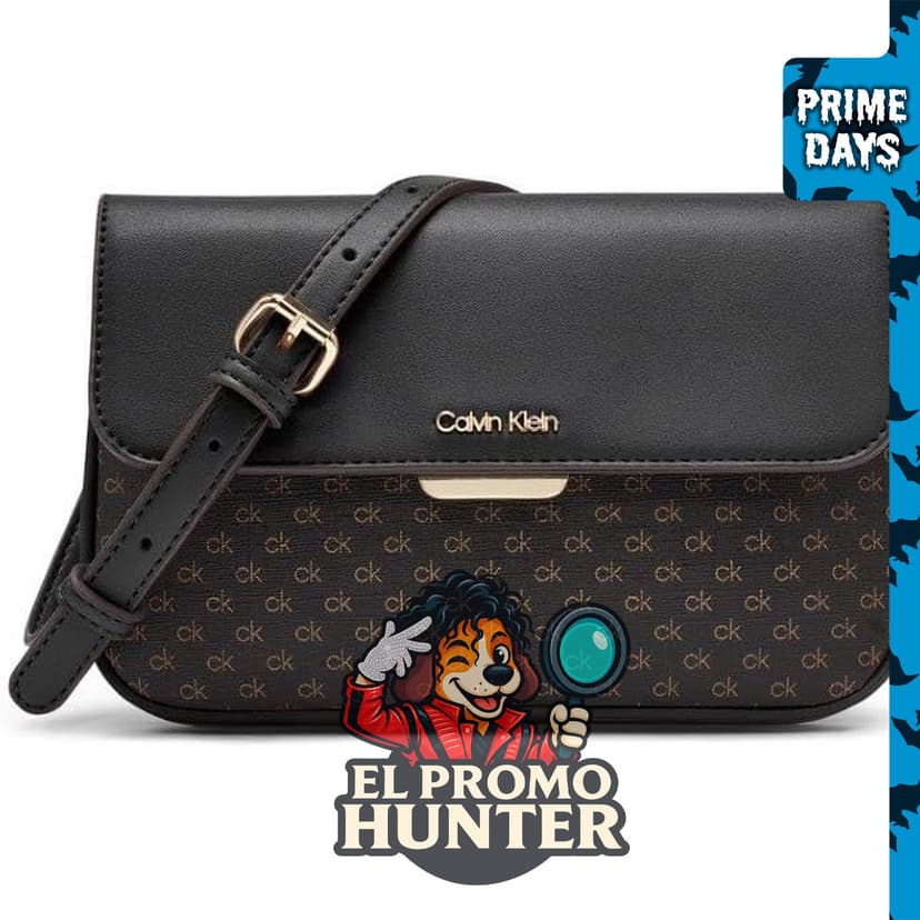 Calvin Klein Bandolera Arya Flap para mujer, bolsa de diseño compacto.