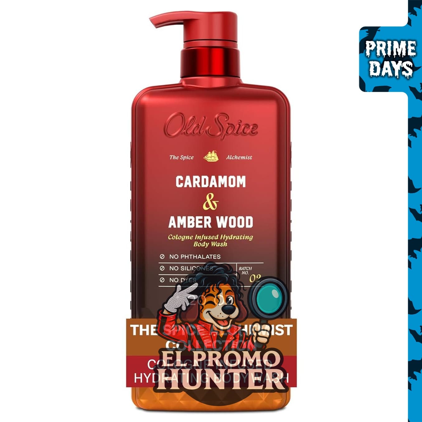 Old Spice Gel de baño para hombres, aroma a cardamomo y madera de ámbar, 20.