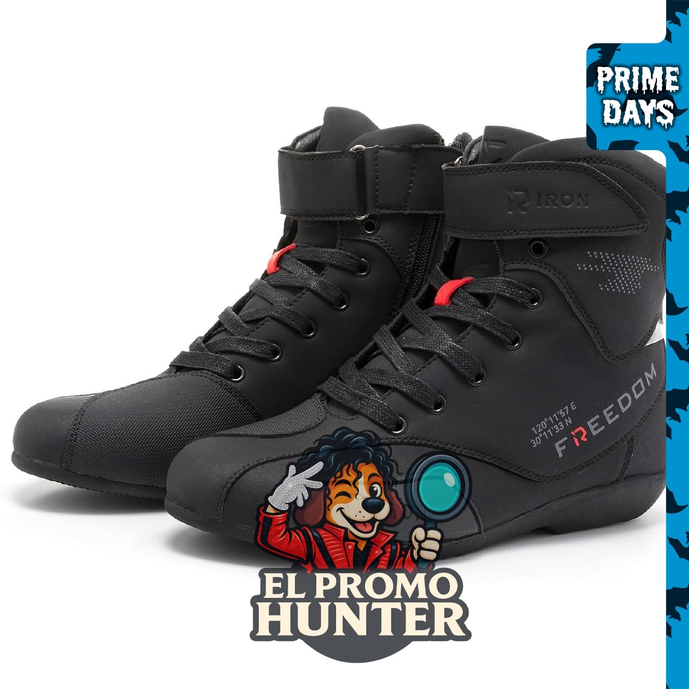 RIDEIRON Botas de motocicleta para hombre con certificación CE, suela antideslizante y cremallera lateral.