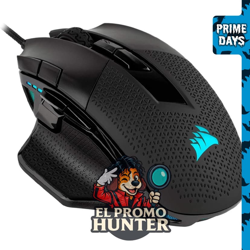 Corsair NIGHTSWORD RGB Mouse para juegos con peso ajustable, diseñado para FPS y MOBA.