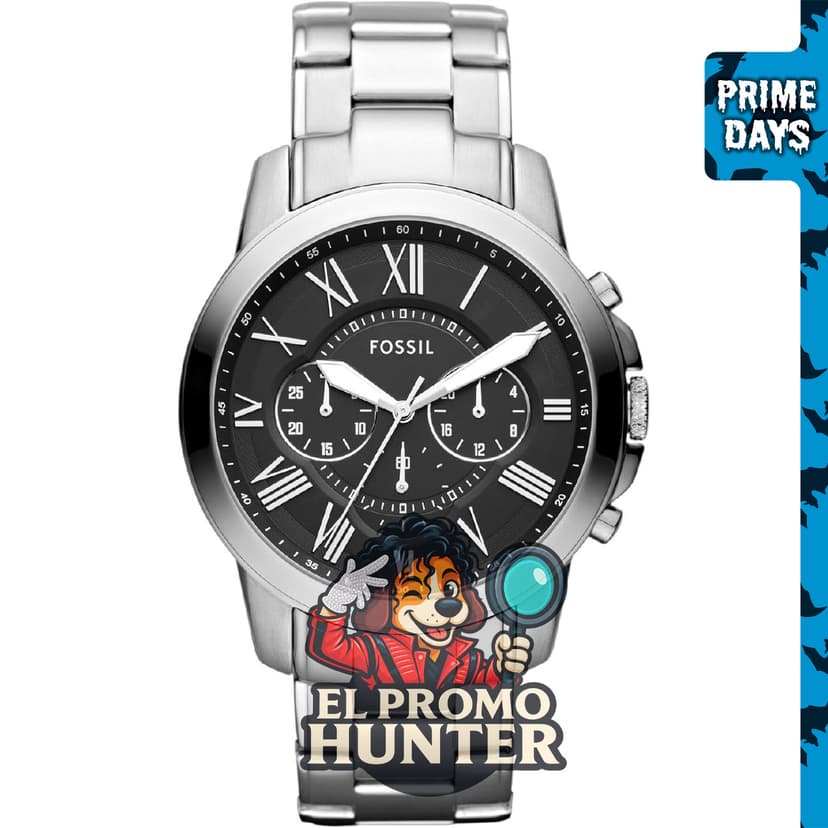 Reloj cronógrafo de cuarzo Fossil Grant para hombre.