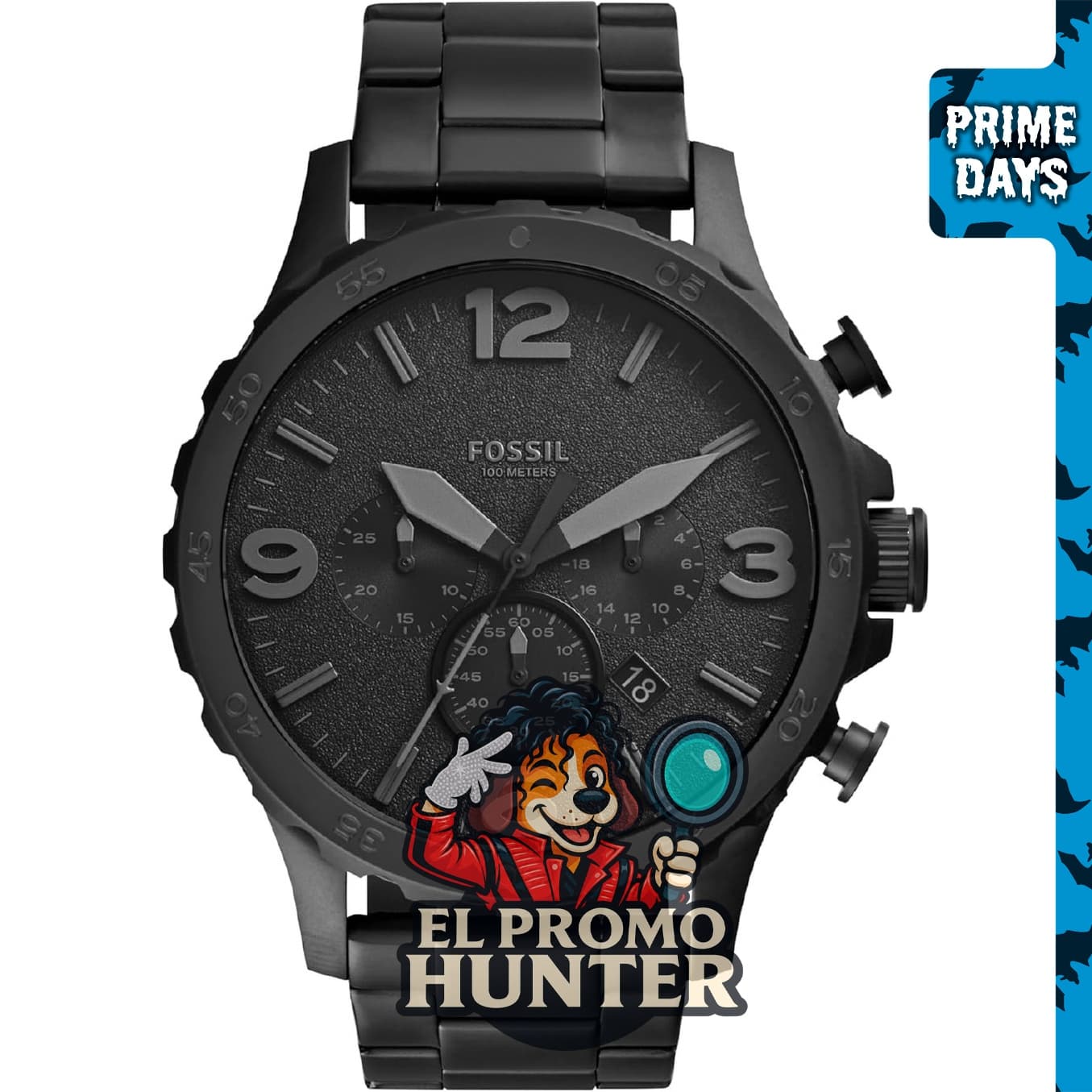 Reloj de cronógrafo de cuarzo Fossil para hombre.
