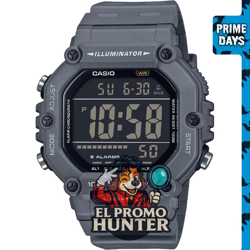 Reloj digital Casio AE-1600H, batería de 10 años, iluminador LED.