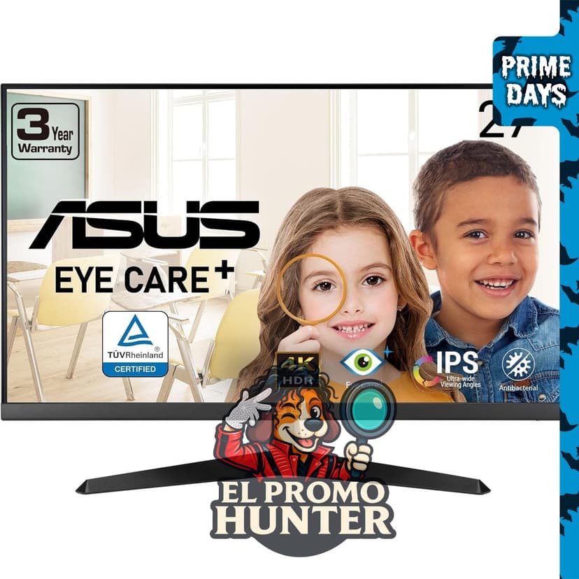 ASUS VY27UQ 27” Monitor 4K UHD (3840 x 2160), IPS, HDR10, con tecnología Eye Care Plus.