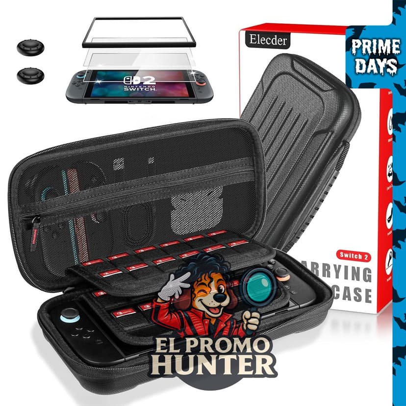ELECDER Funda de viaje para consola Nintendo Switch 2, accesorios.