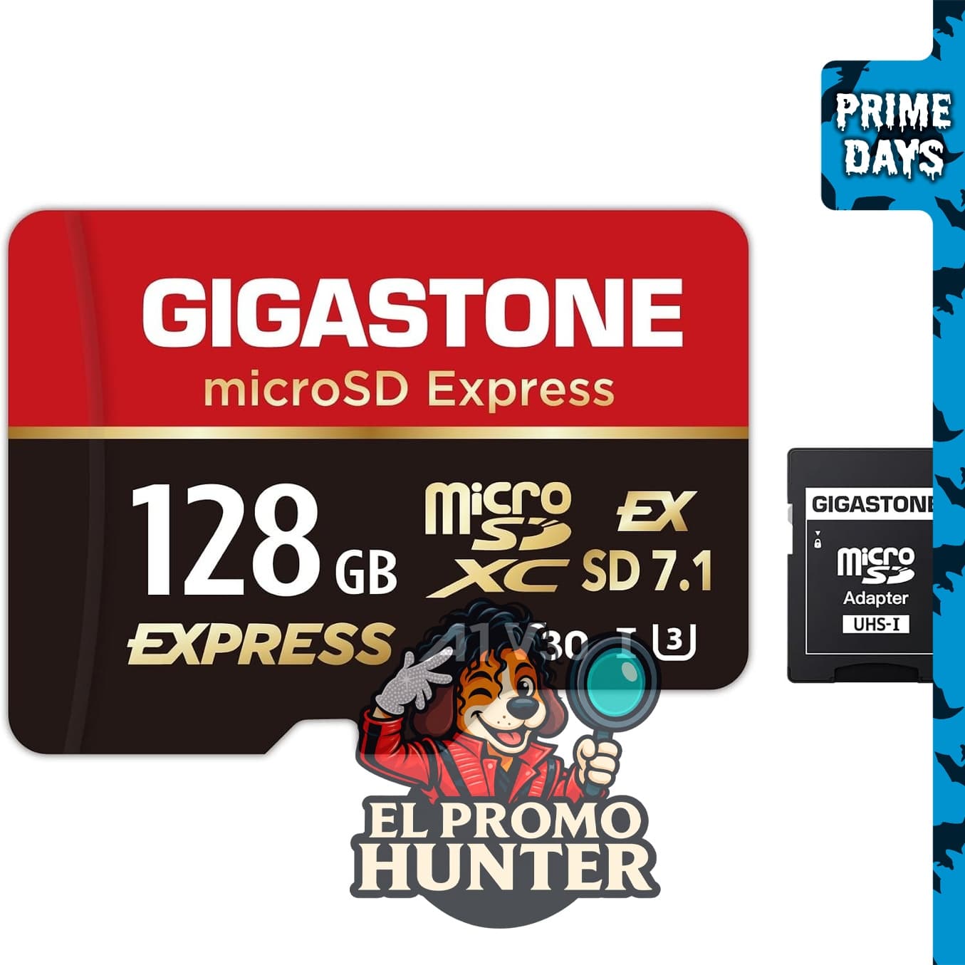 GIGASTONE 128GB microSD Express, tarjeta de memoria MicroSDXC con velocidad de hasta 880/500 MB/s.