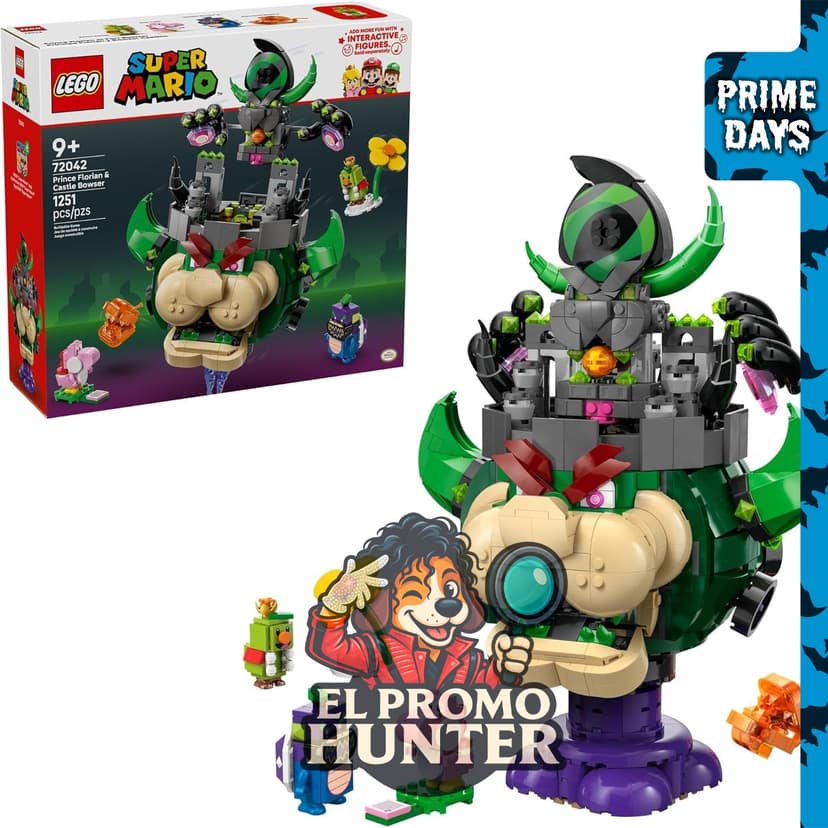 LEGO Super Mario Prince Florian & Castle Bowser, juego de construcción con 4 figuras y acción digital.
