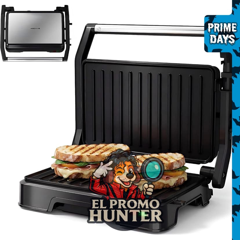 KEINVE Panini Press Grill y sandwichera para 2 rebanadas.