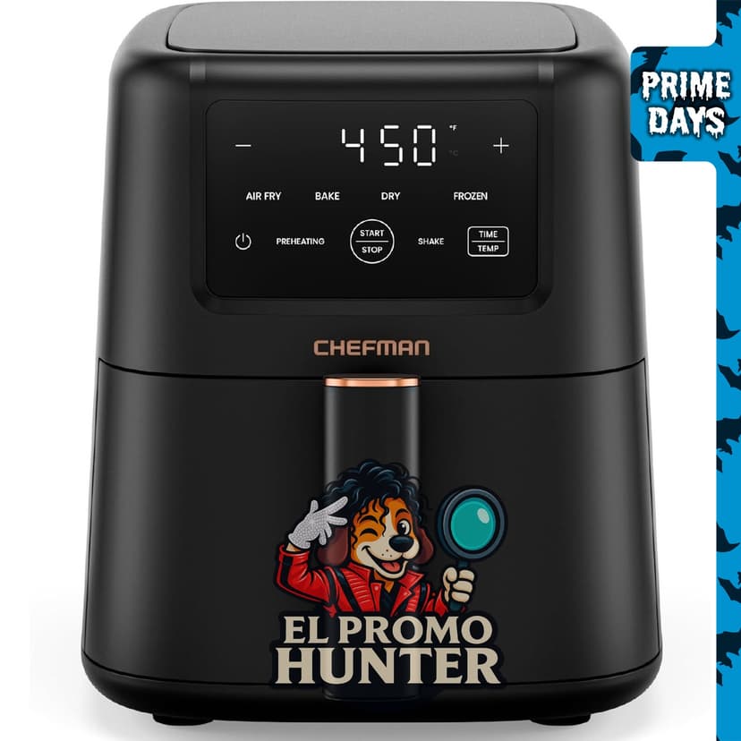 Chefman Freidora de aire 4 en 1, 3.5 cuartos (3.3 L), temperatura máxima de 450 °F (232 °C).