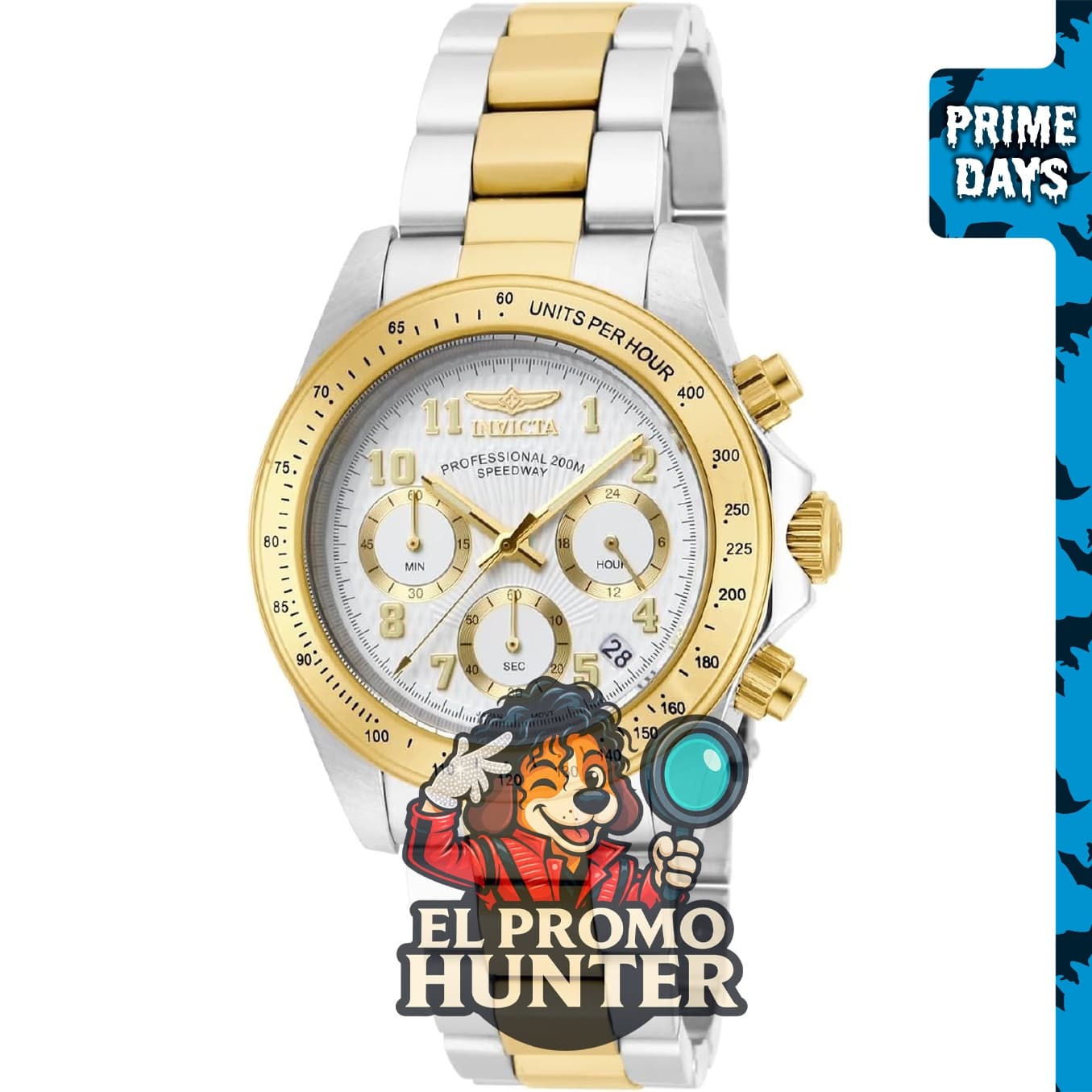 Reloj de cuarzo Invicta Speedway de acero inoxidable para hombre, 39 mm.