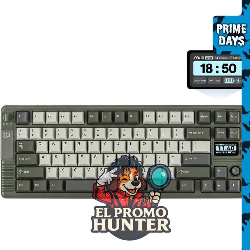 EPOMAKER Teclado mecánico inalámbrico RT85 con joystick y pantalla.