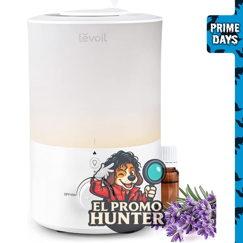 Humidificador Levoit de 3L con luz nocturna y vapor frío.