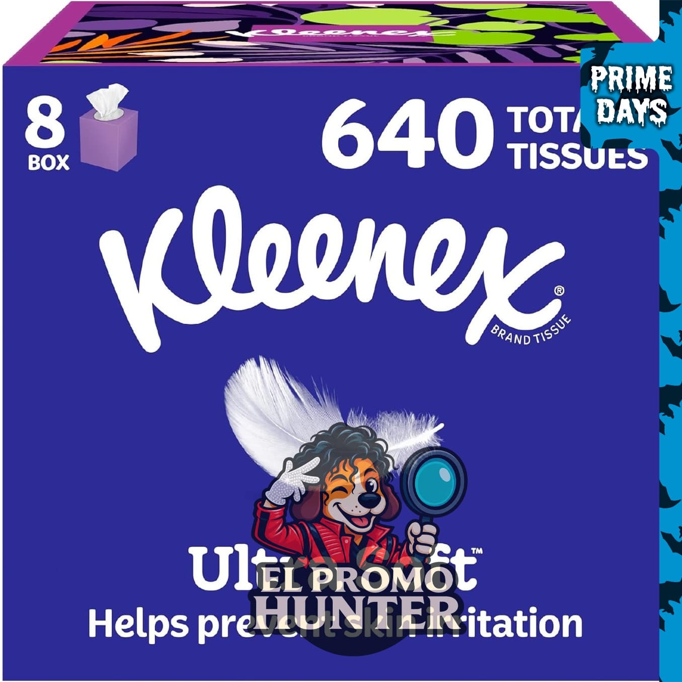 Kleenex Pañuelos faciales ultra suaves, 8 cajas de cubos, 80 pañuelos por caja.