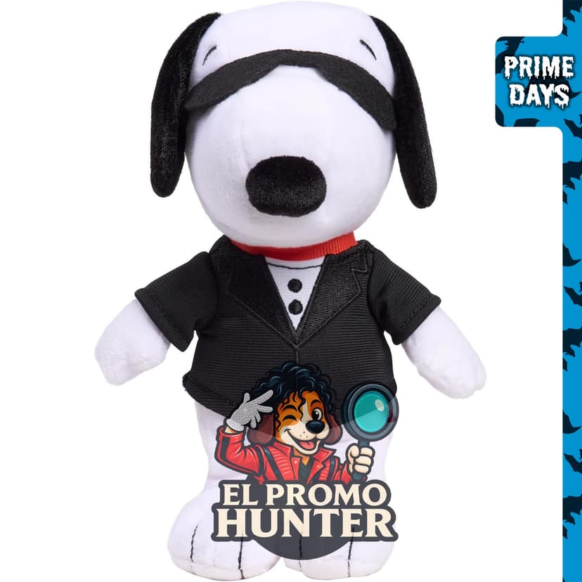 PEANUTS Snoopy Secret Agent Bean - Peluche suave con traje de espía.
