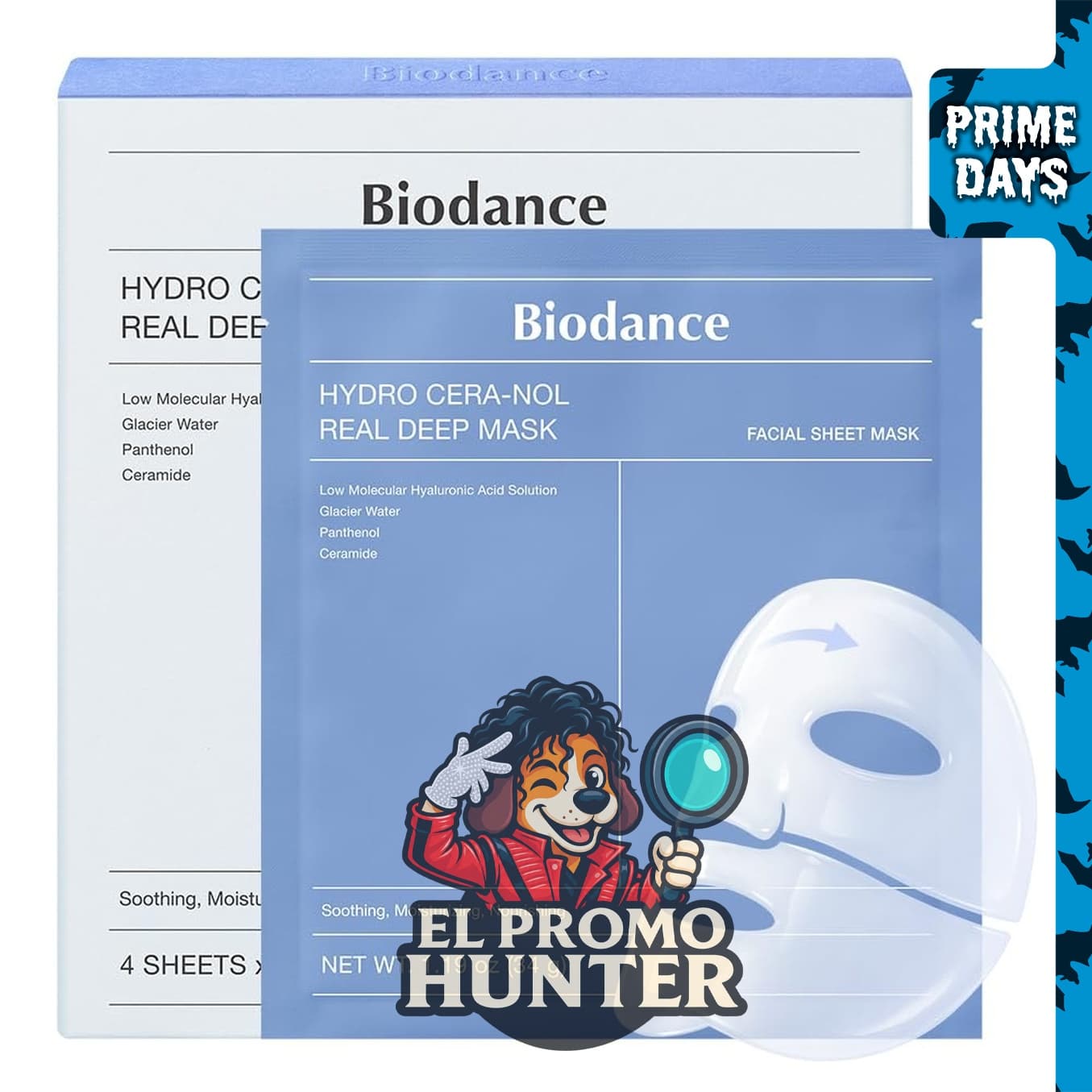 BIODANCE Hydro Cera-nol - Máscara hidratante de hidrogel para el rostro, uso nocturno.
