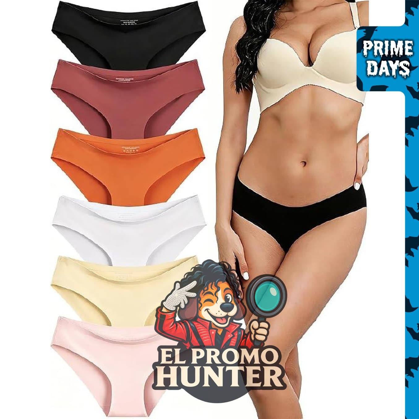 Ropa interior hipster sin costuras para mujer, paquete de 6 unidades.