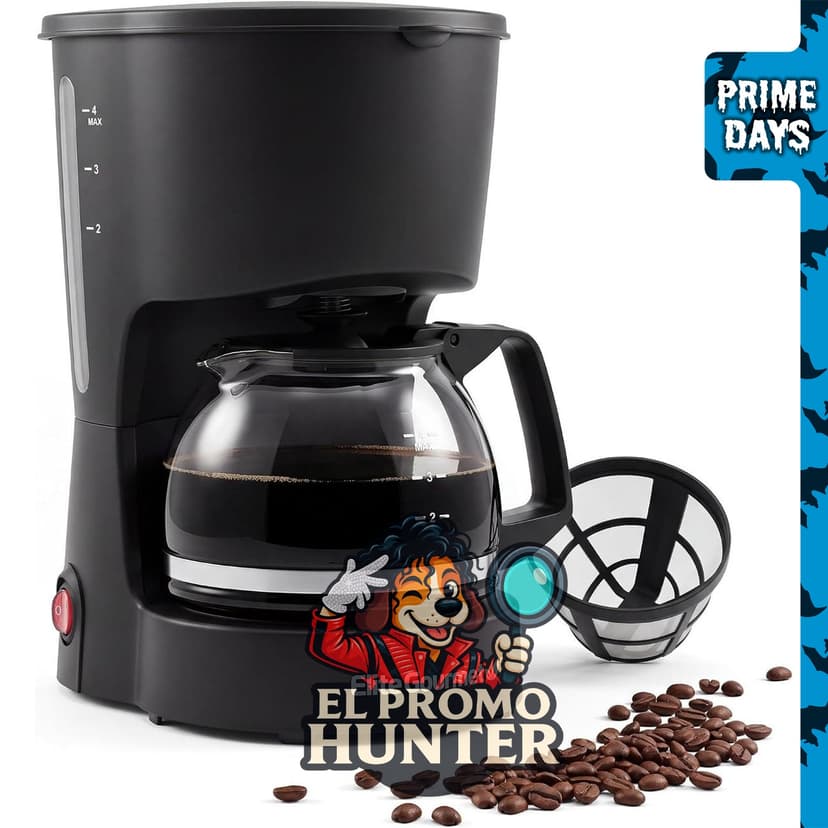 Cafetera de goteo automática Elite Gourmet EHC4128 de 4 tazas, color negro.