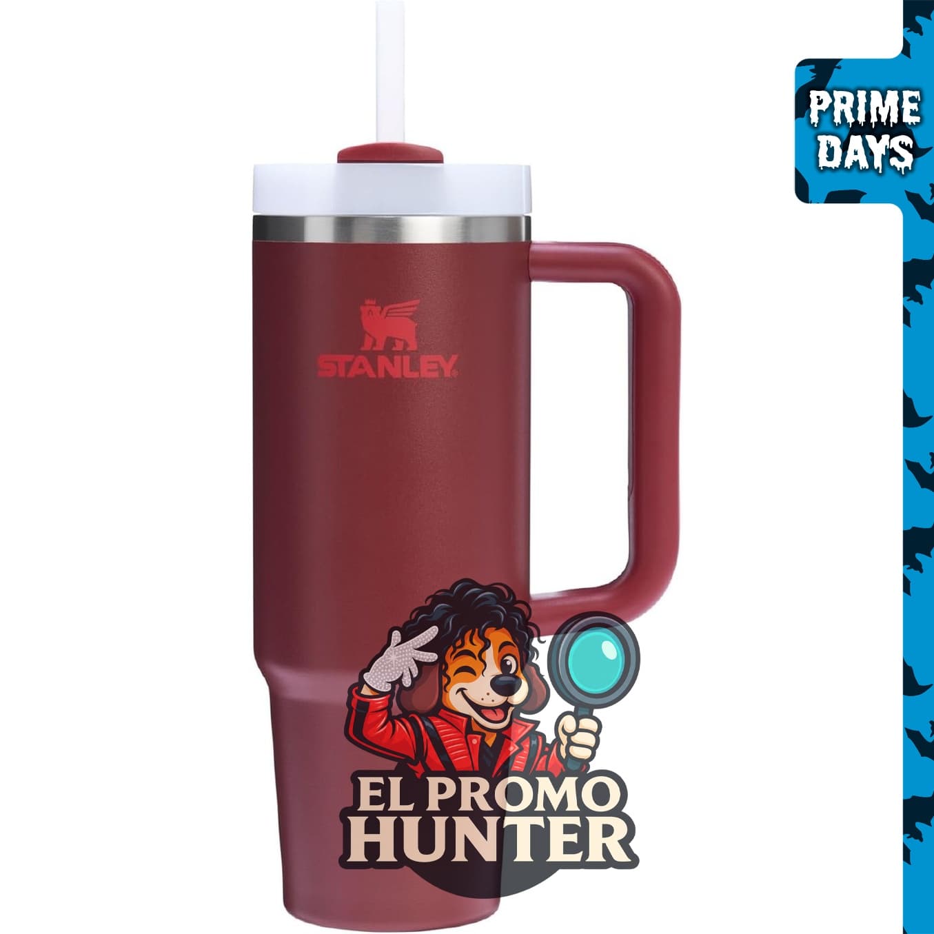 STANLEY Quencher H2.0 Flow State Tumbler de 30 oz (887 ml), color Cranberry.
