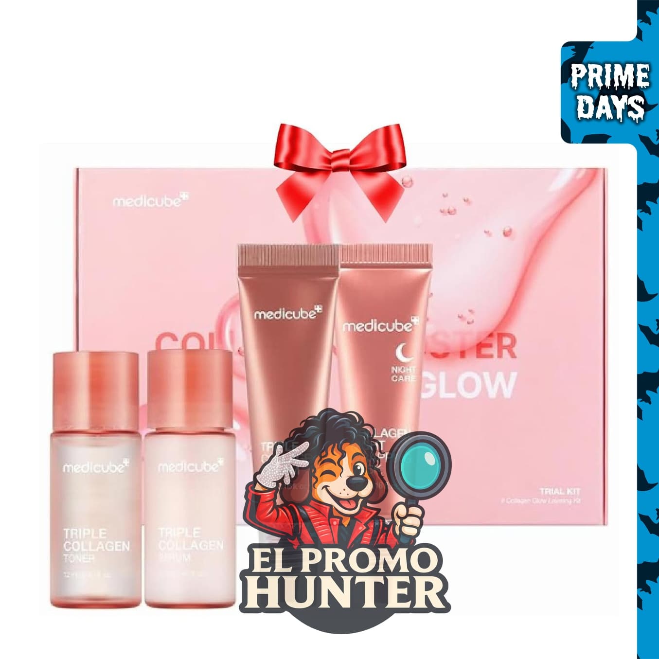 Medicube Glass Skin Collagen Trial Kit - Set de cuidado facial mini.