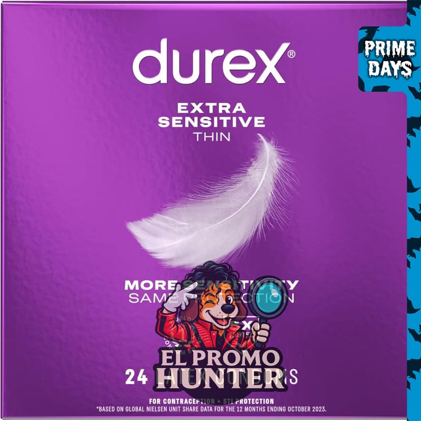 Durex Extra Sensitive Preservativos, modelo RAC24100, paquete de 24 unidades.
