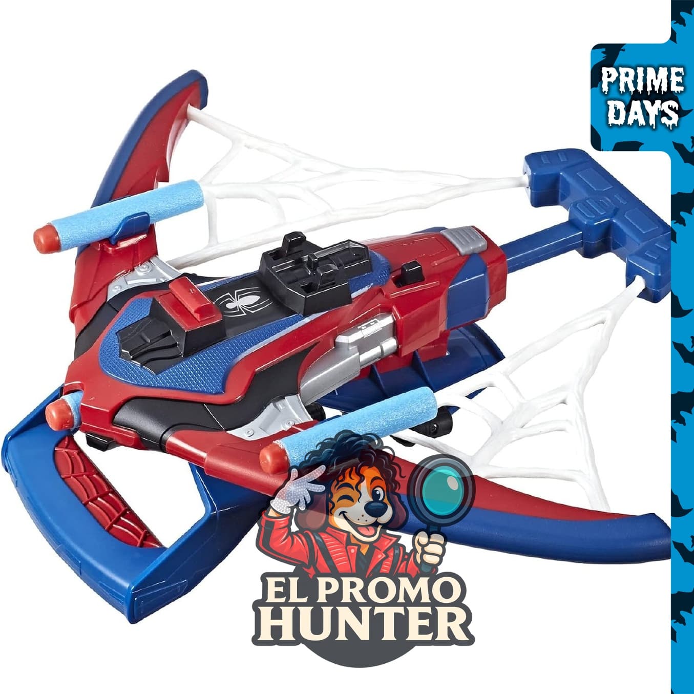 Marvel Spider-Man Web Shots Spiderbolt NERF, lanzador motorizado que dispara dardos de espuma. Incluye 3 dardos.