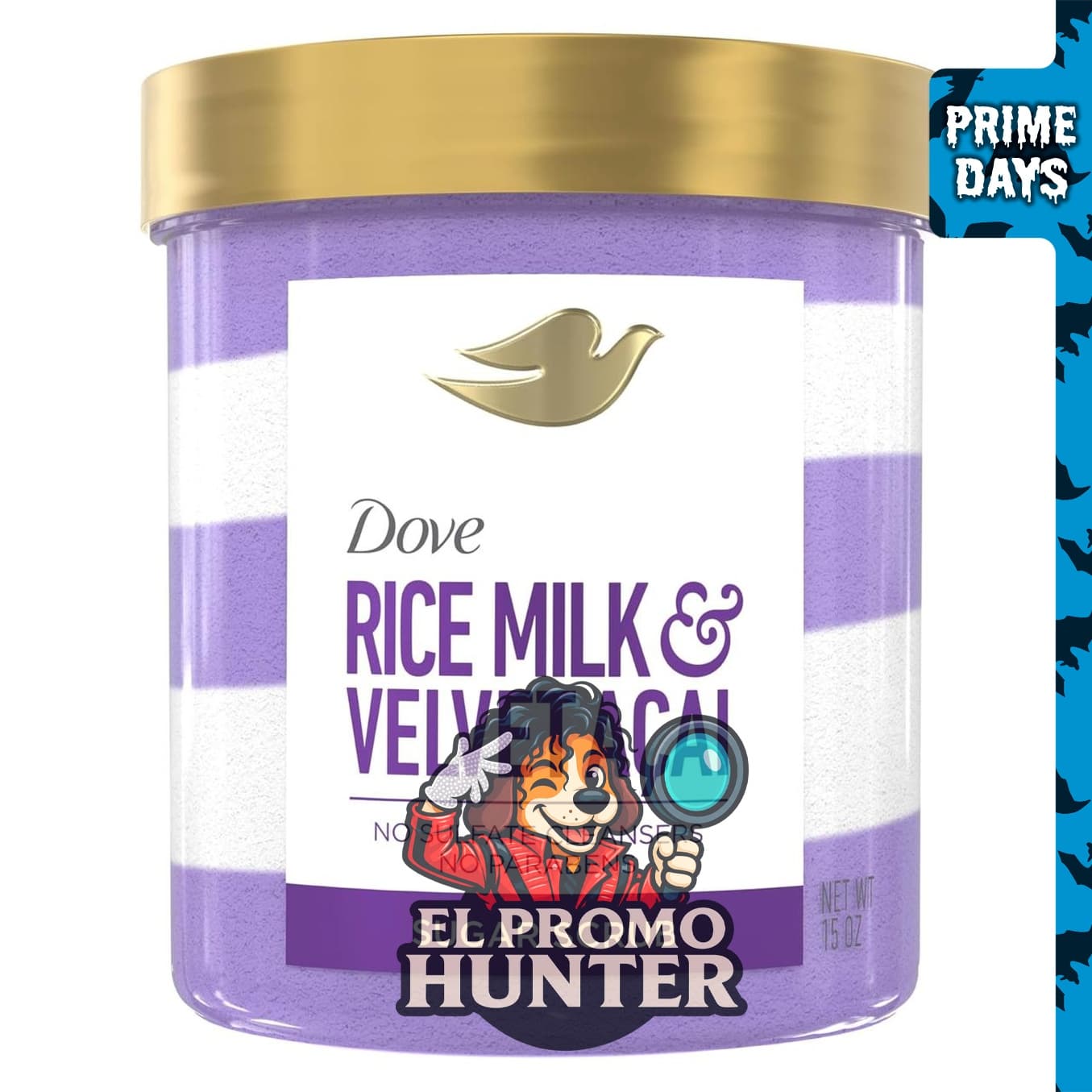 Dove Exfoliante corporal de azúcar Velvet Acai y leche de arroz.