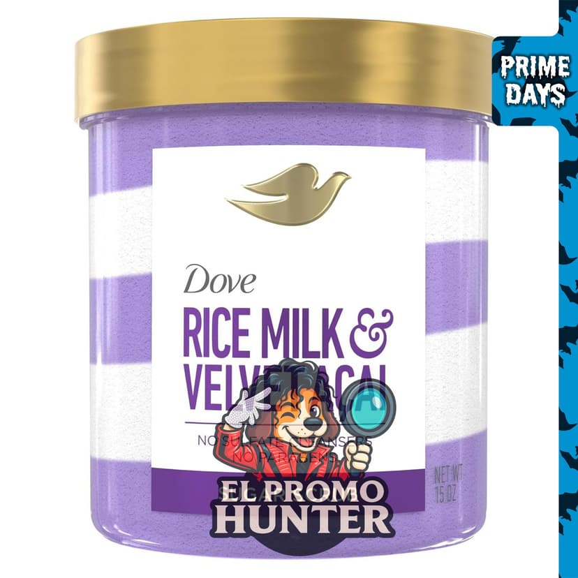 Dove Exfoliante corporal de azúcar Velvet Acai y leche de arroz.