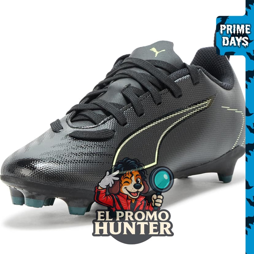 PUMA Tacos de fútbol Ultra Play para niños unisex, adecuados para terreno firme y artificial.