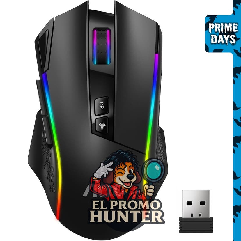 AOC GM401 Ratón inalámbrico RGB para juegos con 12000 DPI y corte de disparo.