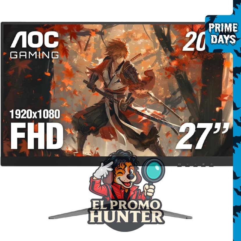 Monitor AOC 27" FHD 200Hz IPS, compatible con NVIDIA G-SYNC, tiempo de respuesta de 0.3 ms, modelo 27G4H.