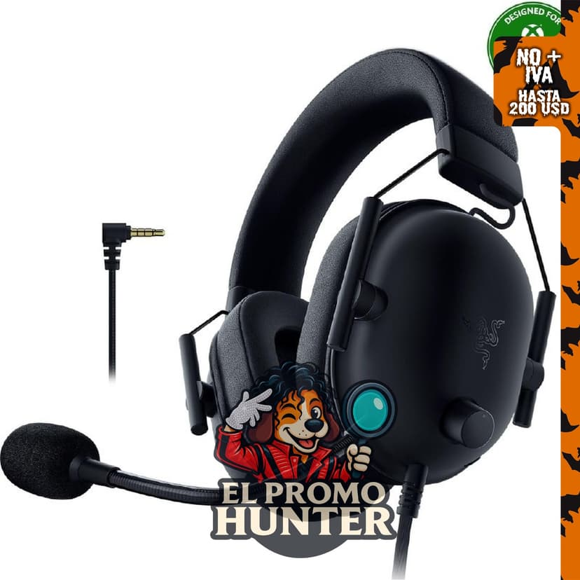 Razer BlackShark V2 X Auriculares para juegos Xbox, conector de audio.