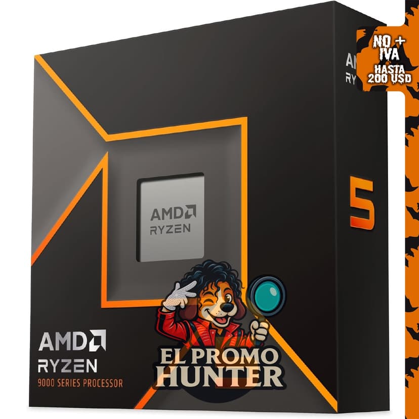 Procesador AMD Ryzen™ 5 9600X de escritorio, 6 núcleos y 12 hilos.