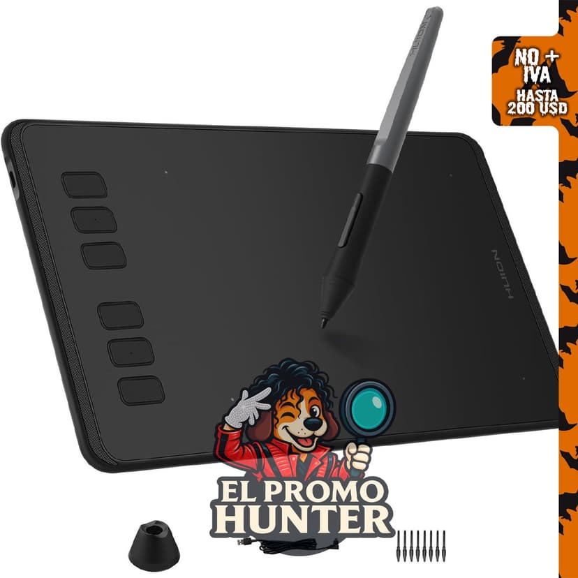 HUION Inspiroy H640P Tableta de Dibujo 6x4 pulgadas con 8192 niveles de presión.